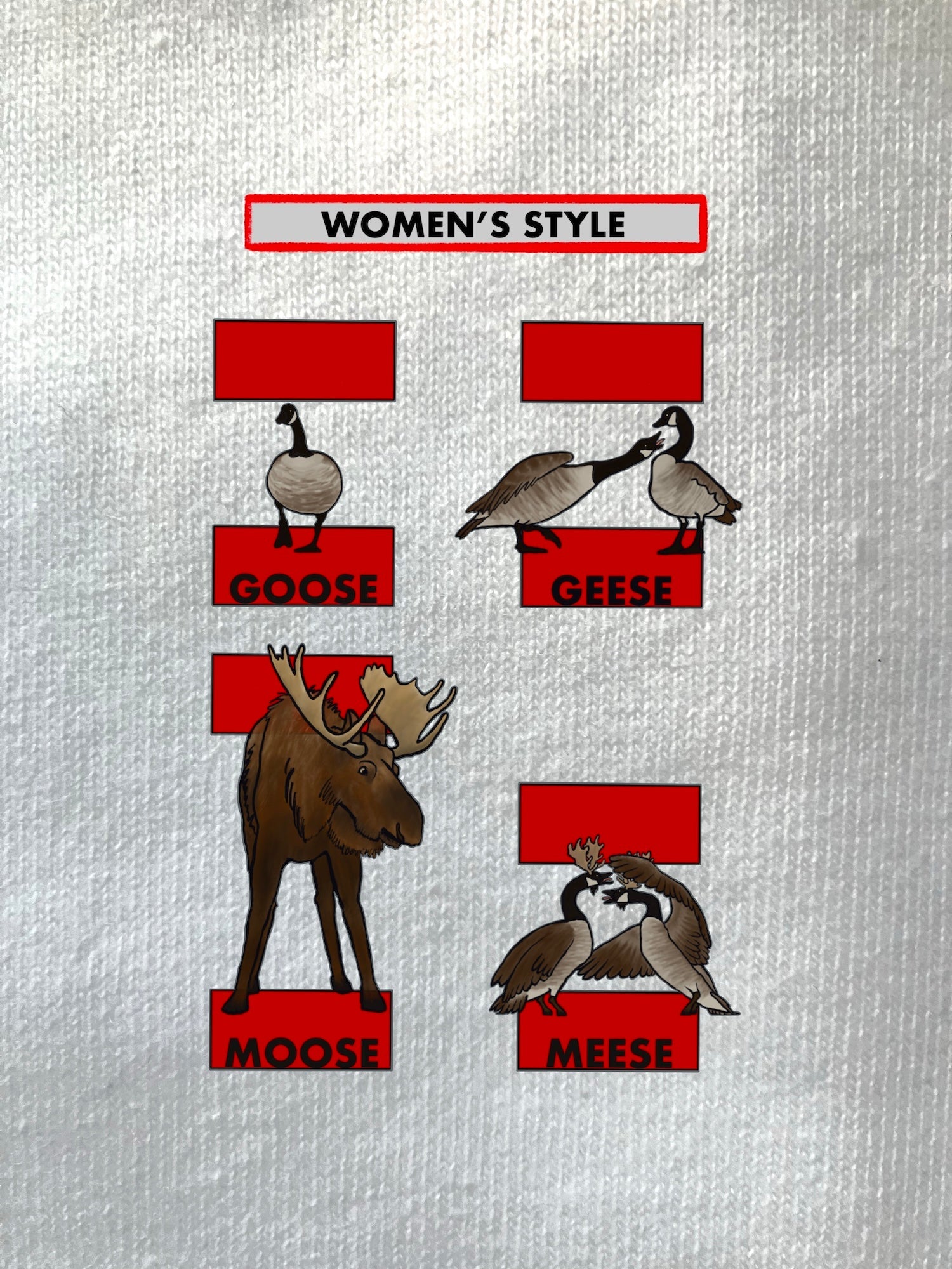 1/2 Apple, WEIRD ENGLISH, Goose Moose, WOMEN'S T-Shirts/ Hoodies/ Sweatshirts