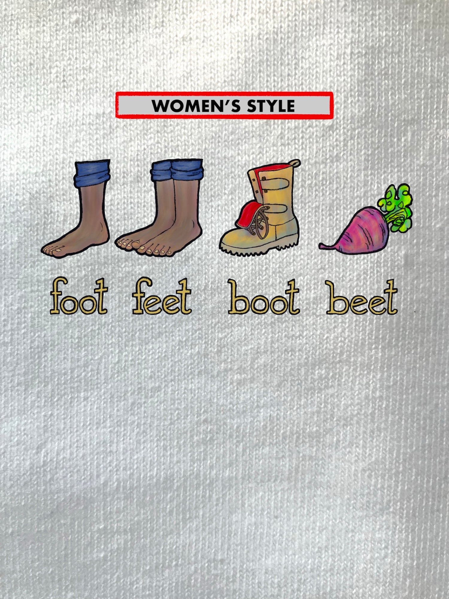 1/2 Apple, WEIRD ENGLISH, Foot Boot, WOMEN'S T-Shirts/ Hoodies/ Sweatshirts