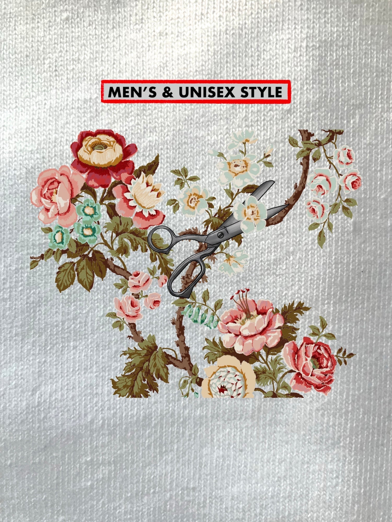 1/2 Apple, Scissors & Blooms, MEN'S & UNISEX T-Shirts/Sweatshirts/Hoodies