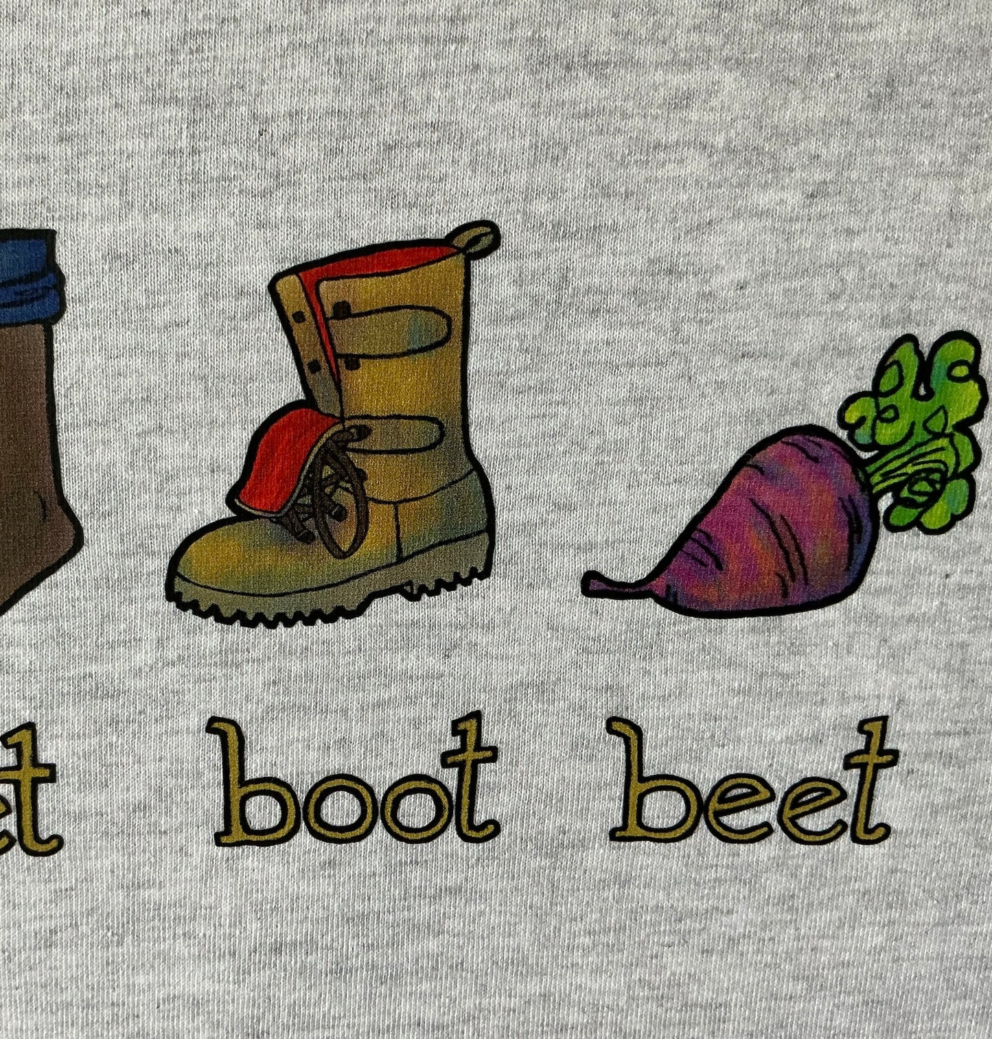 1/2 Apple, WEIRD ENGLISH, Foot Feet Boot Beet, Gildan 5000 Cotton, Unisex T-Shirt