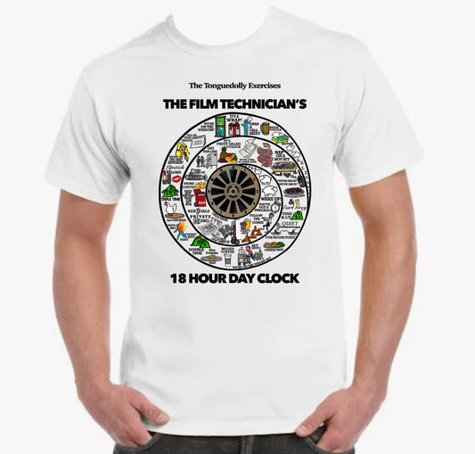 The Tonguedolly Comics, 18hr Day Clock, No BG,Gildan 5000 Cotton, Adult Unisex T-Shirt, FRONT PRINT